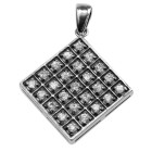 Diamond shaped pendant with lots of clear crystals