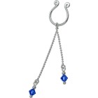 Body jewelry for the nipple without piercing with two chains and two glass beads