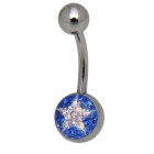 Crystallines belly button body jewelry piercing, star