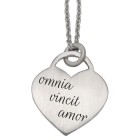 Heart-shaped silver pendant with individual engraving, 18x18mm