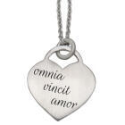 Heart-shaped silver pendant with individual engraving, 18x18mm
