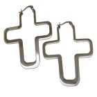 Eye-catching earrings made of stainless steel with a cross motif