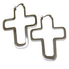 Eye-catching earrings made of stainless steel with a cross motif
