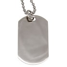Dog tag made of stainless steel, highly polished, 36x20mm