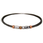 Necklace stainless steel/nylon silver with tungsten elements