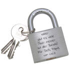 Silver aluminum fan lock with Borussia logo on the front, back with individual engraving