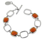 Bracelet made of stainless steel with gemstones - topaz