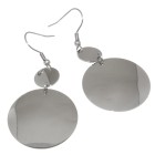 Drop-in earrings made of stainless steel, mirror-polished