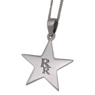 Star pendant made of 925 sterling silver with your individual engraving, 25mm