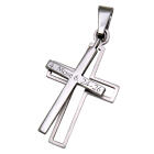 Two-part cross pendant made of stainless steel with individual engraving