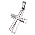 Two-part cross pendant made of stainless steel with individual engraving