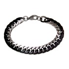 Bracelet in stainless steel, two-tone black and steel