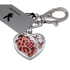Playboy keychain heart bunny red crystals