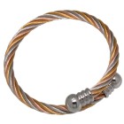 Bangle tricolor stainless steel gold-colored