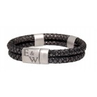 Genuine leather bracelet Python print with engraving