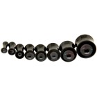 316L Black Surgical Steel Funnel Plugs in 8 Sizes