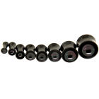 316L Black Surgical Steel Funnel Plugs in 8 Sizes