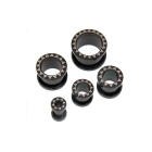316L black surgical steel plugs, with laser motif triangles