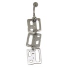 Belly button piercing in retro style rectangular with 925 silver design 1.6x6mm / 1.6x8mm / 1.6x10mm / 1.6x12mm