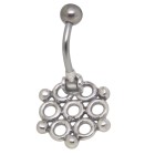 Belly button piercing with a retro design made of 925 silver 1.6x6mm / 1.6x8mm / 1.6x10mm / 1.6x12mm / 1.6x14mm