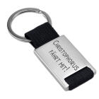 Rectangular key ring with nylon and metal and your desired engraving
