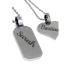 Partner pendant SO ROMANTIC made of stainless steel with an individual engraving on the back