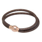 Bracelet made of nappa leather STR-BR2-01, double, clasp stainless steel rose gold