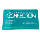 10 business cards with engraving 0.2mm thick aluminum blue