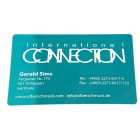 10 business cards with engraving 0.2mm thick aluminum blue