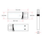 16GB USB 3.0 stick with engraving black OTG