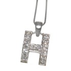 Silver letter charm H