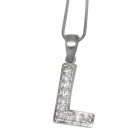 Silver letter charm L