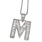 ABC pendant M, 925 sterling silver+set zirconia