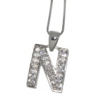 Silver letter pendant N
