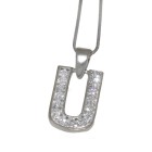 Silver letter charm U