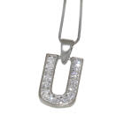 Silver letter charm U
