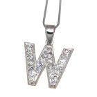 Silver letter pendant W