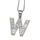 Silver letter pendant W