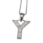 Silver letter charm Y