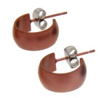 Ear studs made of stainless steel with dark brown PVD coating