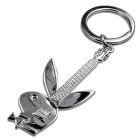 PLAYBOY keychain silver-plated with Playboy rabbit as a guitar