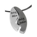 Two-part oval pendant made of stainless steel with individual engraving