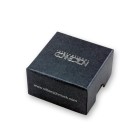 Square stainless steel ring, black PVD coated, 9mm wide with your individual engraving