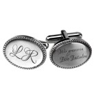 Cufflinks GOT made of stainless steel oval with engraving