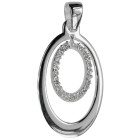 Necklace pendant made of 925 silver with clear crystal stones