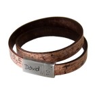 Genuine leather bracelet, antique brown, double-wrapped with stainless steel magnetic clasp 17cm / 18cm / 19cm / 20cm / 21cm / 