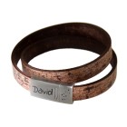 Genuine leather bracelet, antique brown, double-wrapped with stainless steel magnetic clasp 17cm / 18cm / 19cm / 20cm / 21cm / 