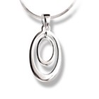 Necklace pendant oval made entirely of polished 925 silver