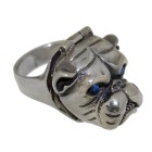 Heavy ring made of 925 sterling silver, bulldog motif