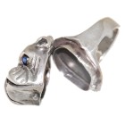 Heavy ring made of 925 sterling silver, bulldog motif